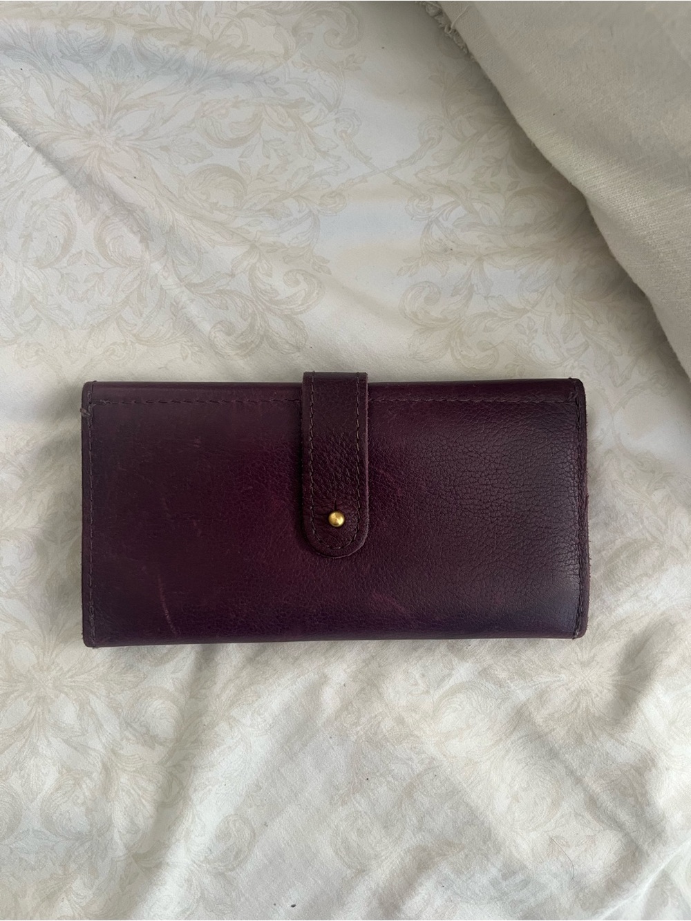 Portland Leather Plum Trifold Wallet